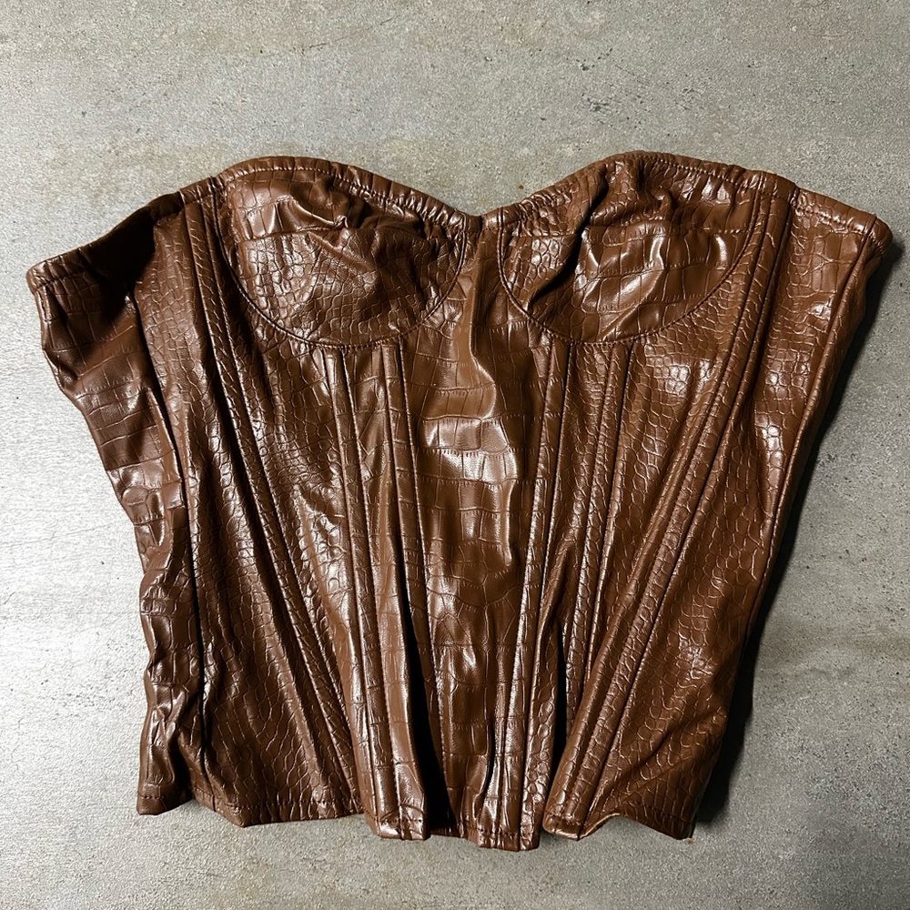 Pretty Little Thing 2023 Croc Effect Corset